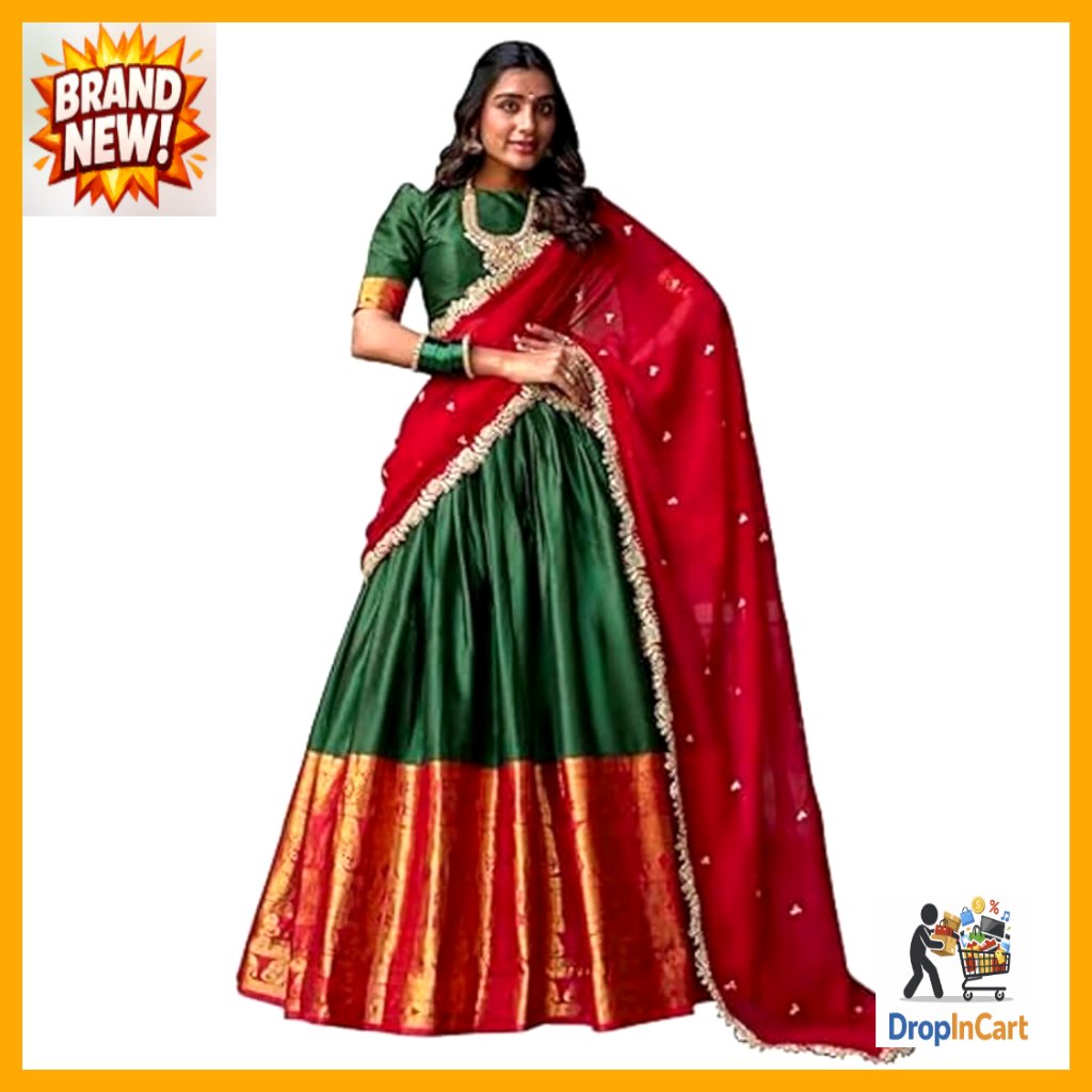 Traditional Lehenga Choli Set Zari Weaving Work Formal Ethnic Occasion Wear